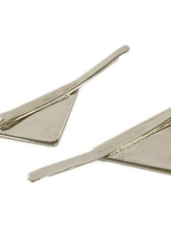 PRADA Metal Hair Clip 1IF051 Pink Silver Hardware Other Jewellery